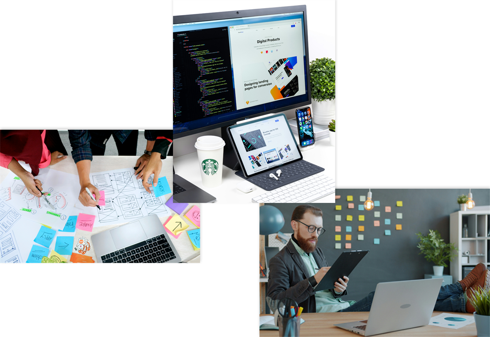 Collage aus drei Bildern